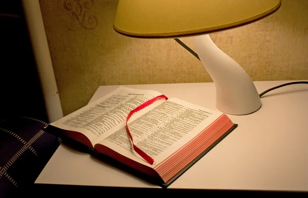 Bedtime Bible reading Stock Photo