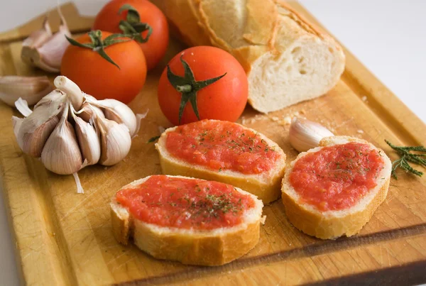 Ψωμί με ντομάτα Εικόνα Αρχείου