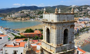 Ancient tower on the peninsula Peniskula. Valencia. clipart