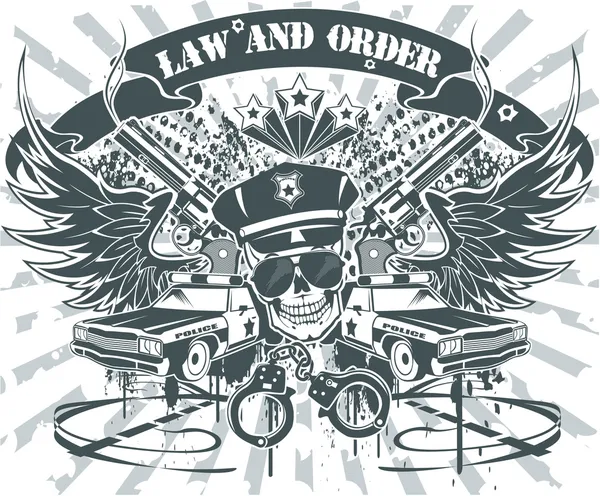 Emblema da Lei e da Ordem — Vetor de Stock