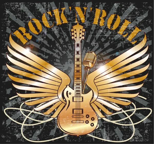 Grunge rock n roll symbol — Stock Vector