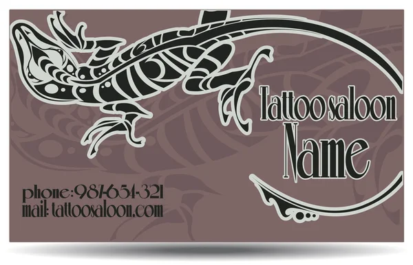 Tarjeta de salón de tatuaje — Vector de stock