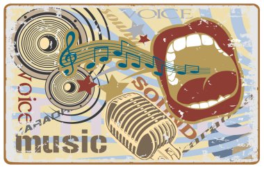 Music banner grunge clipart