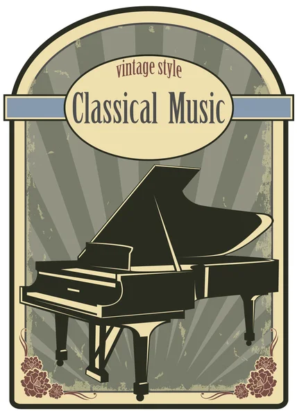 Klassisk musik etikett — Stock vektor