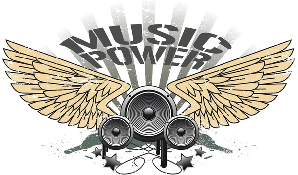 The vector image of a Music power symbol — Stock Vector