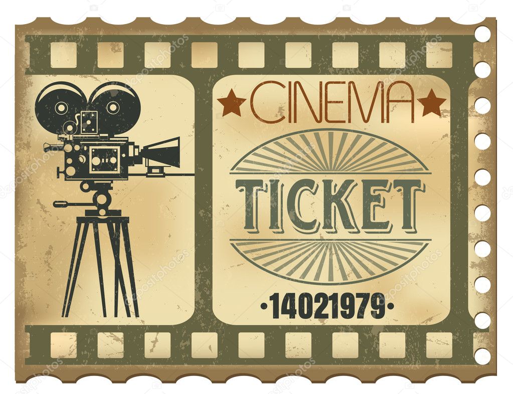 The vector image of a Ticket in cinema