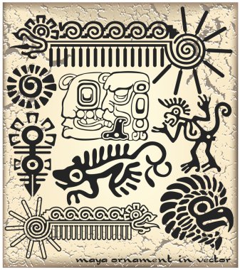 Ornament in style of the Maya clipart