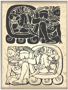 Ornament in style of the Maya clipart