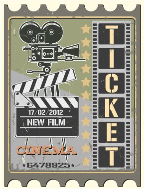 Ticket in cinema clipart