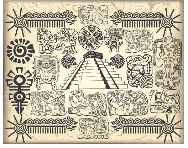 Ornament in stijl van de Maya 's — Stockvector