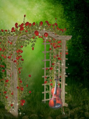 Roses garden clipart