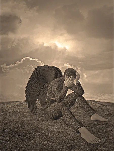 Печальный ангел — стоковое фото