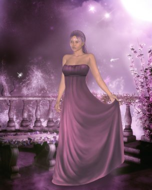 Woman in a gown clipart