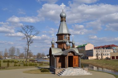 Wooden chapel of sacred great martyr Varvara. clipart