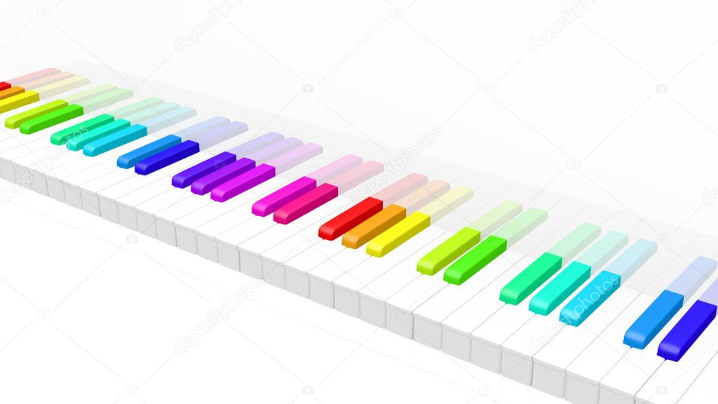 The multi-colored piano.