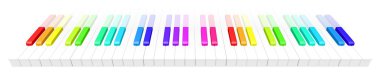 Colorful piano keyboard clipart