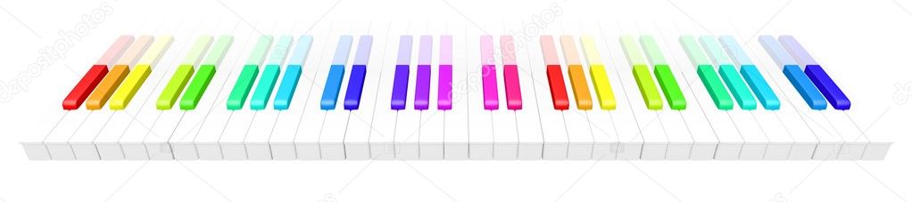 Colorful piano keyboard