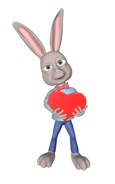 The rabbit holds heart. Gives love.