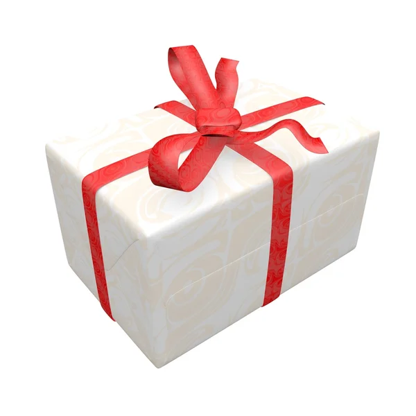 Gray gift box over white background. — Stock Photo, Image