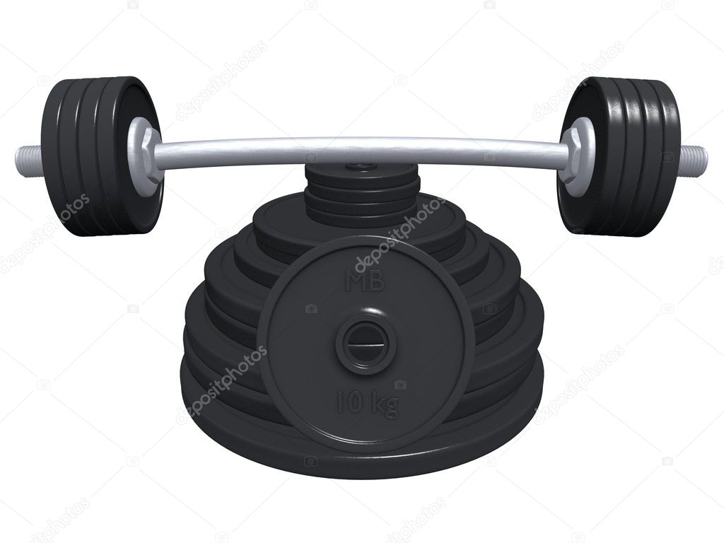 Barbell isolated over white background