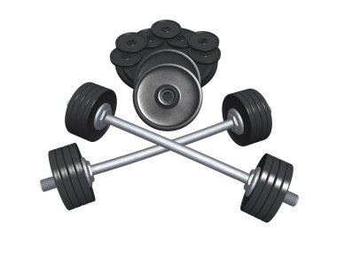 Barbell isolated over white background clipart