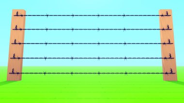 Barb Wire Fence clipart