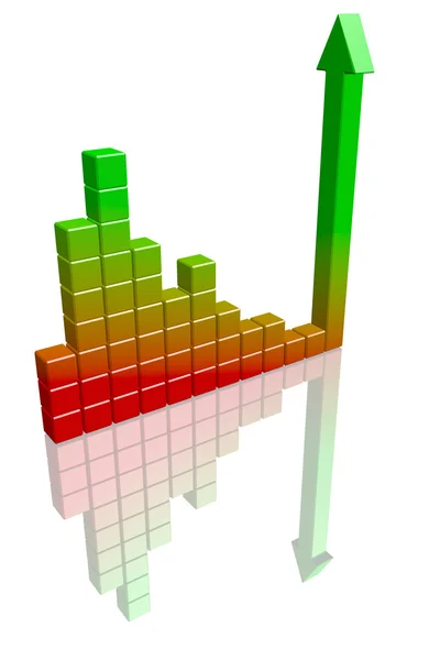 Wykres słupkowy biznesu. wysoka jakość renderowania 3d. — Zdjęcie stockowe