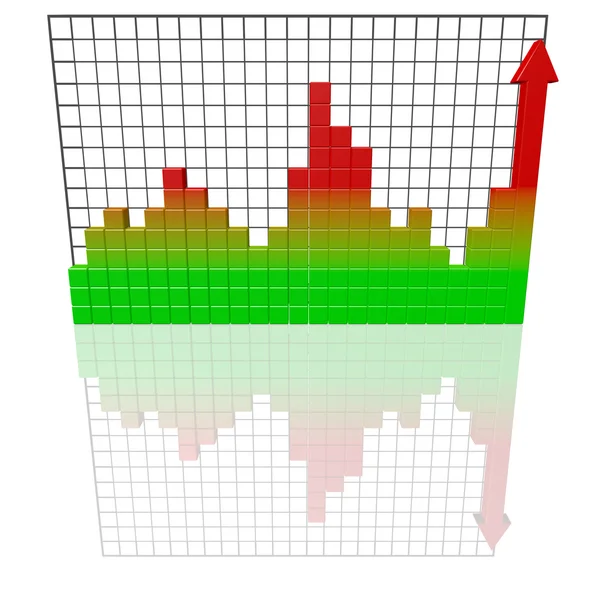 Wykres słupkowy biznesu. wysoka jakość renderowania 3d. — Zdjęcie stockowe