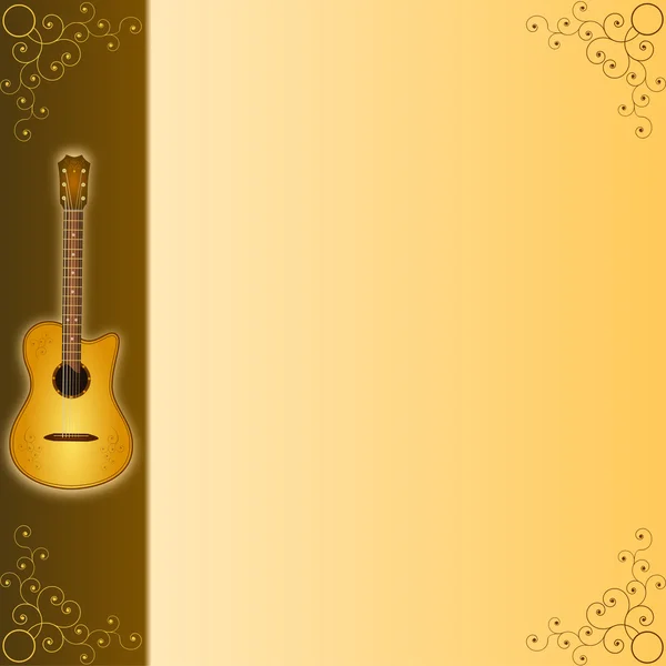 Music background with acoustic guitar — Stock Photo, Image