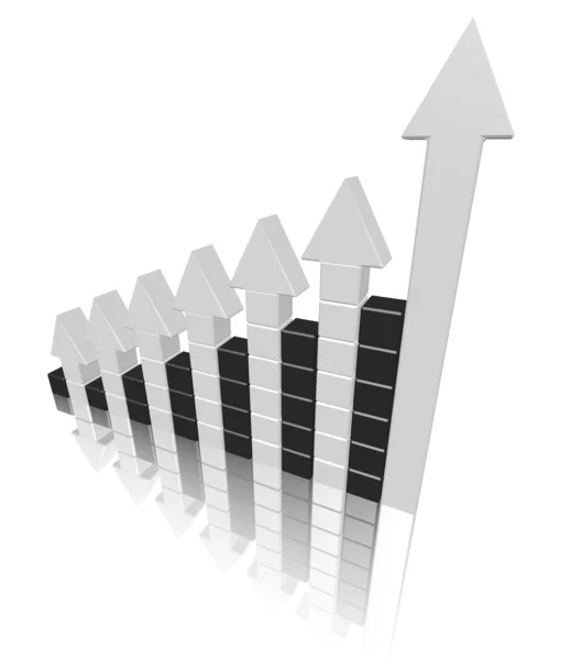 Arrowed chart bar — Stock Photo, Image