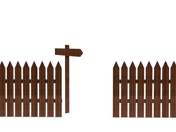 Fa kerítés egy tábla — Stock Fotó