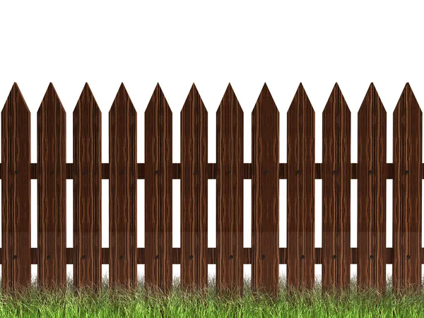 stock image Wooden fence with grass