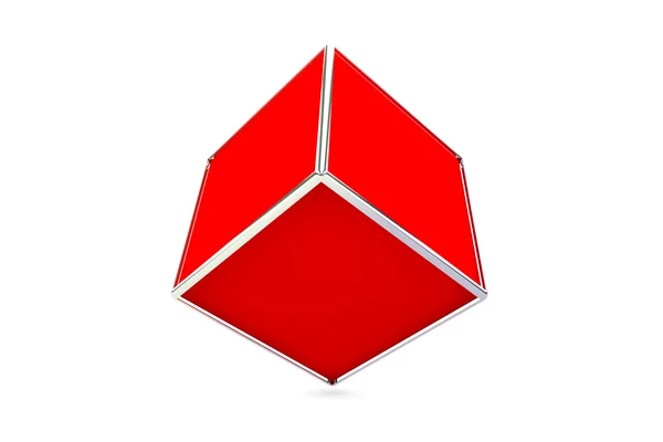 Cube rouge abstrait — Photo