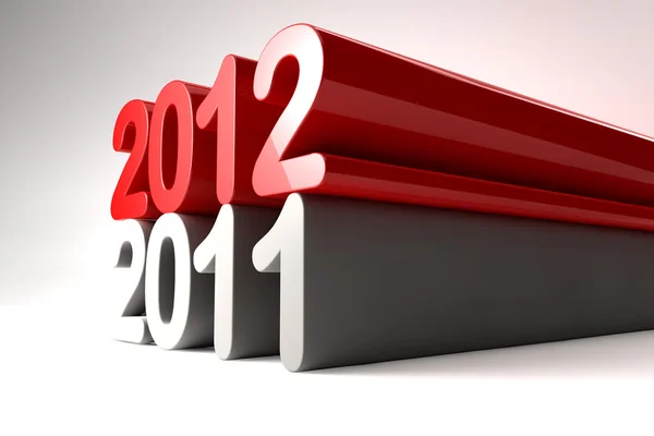 New year 2012 stands on 2011 — Stock Photo, Image