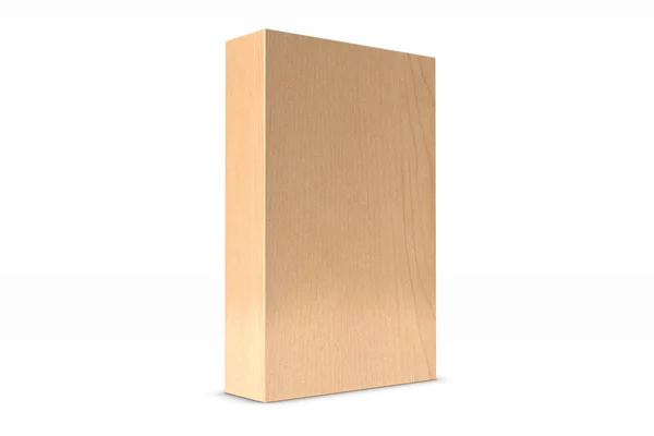 Drewniane pudełko 3D — Zdjęcie stockowe