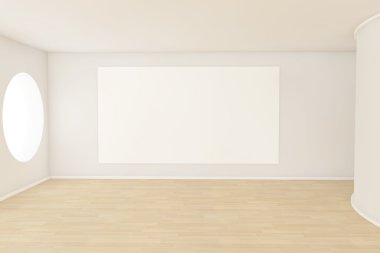 Empty room with a blank canvas clipart