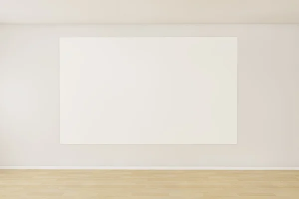 Quarto vazio com uma tela em branco — Fotografia de Stock