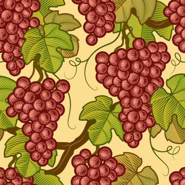 Seamless grapes background clipart