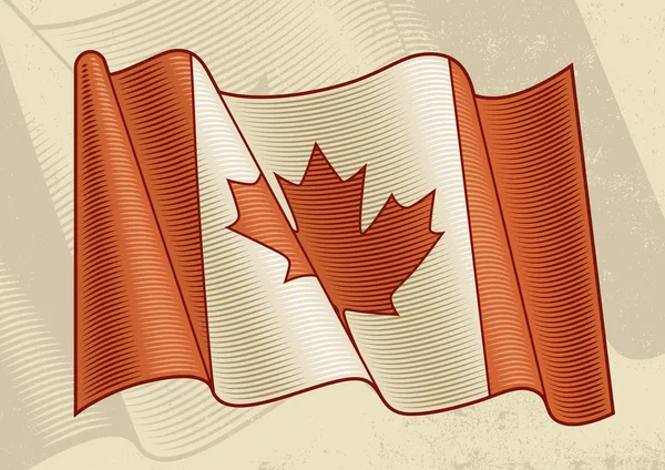 Bandiera canadese vintage — Vettoriale Stock