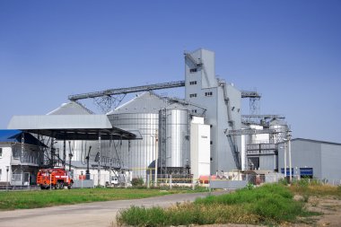 Ukraine. Elevator. The modern agricultural enterprise. Grain processing. Storage of grain. clipart