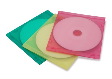 CD in colourful cases clipart