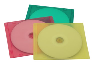 CD in colourful cases clipart