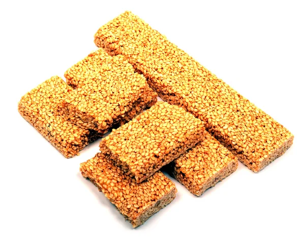 Honey bars with sesame seeds — Stock Photo, Image