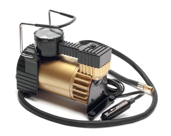Compressor de ar do carro com manômetro — Fotografia de Stock