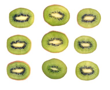 Fresh kiwi slices clipart