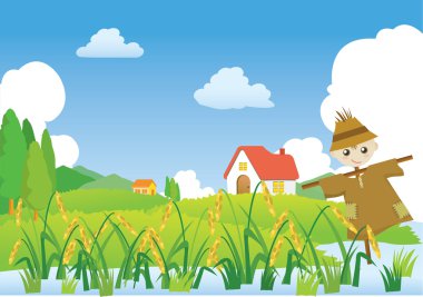 Farm and Scarecrow clipart