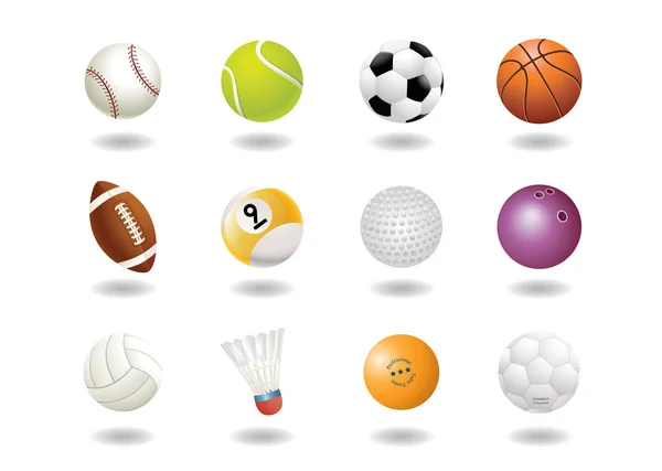 Sport labdák ikon — Stock Vector