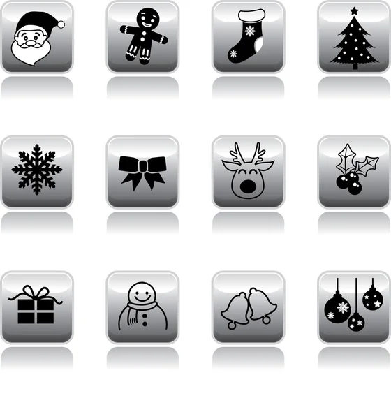 Boutons icône de Noël — Image vectorielle