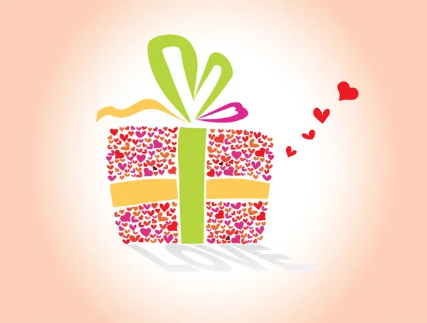 День Валентина, любов серця подарунок — стоковий вектор