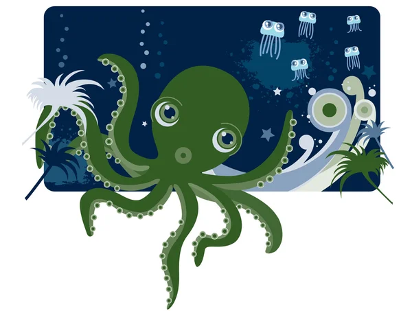 Hluboké moře chobotnice Vektorová Grafika